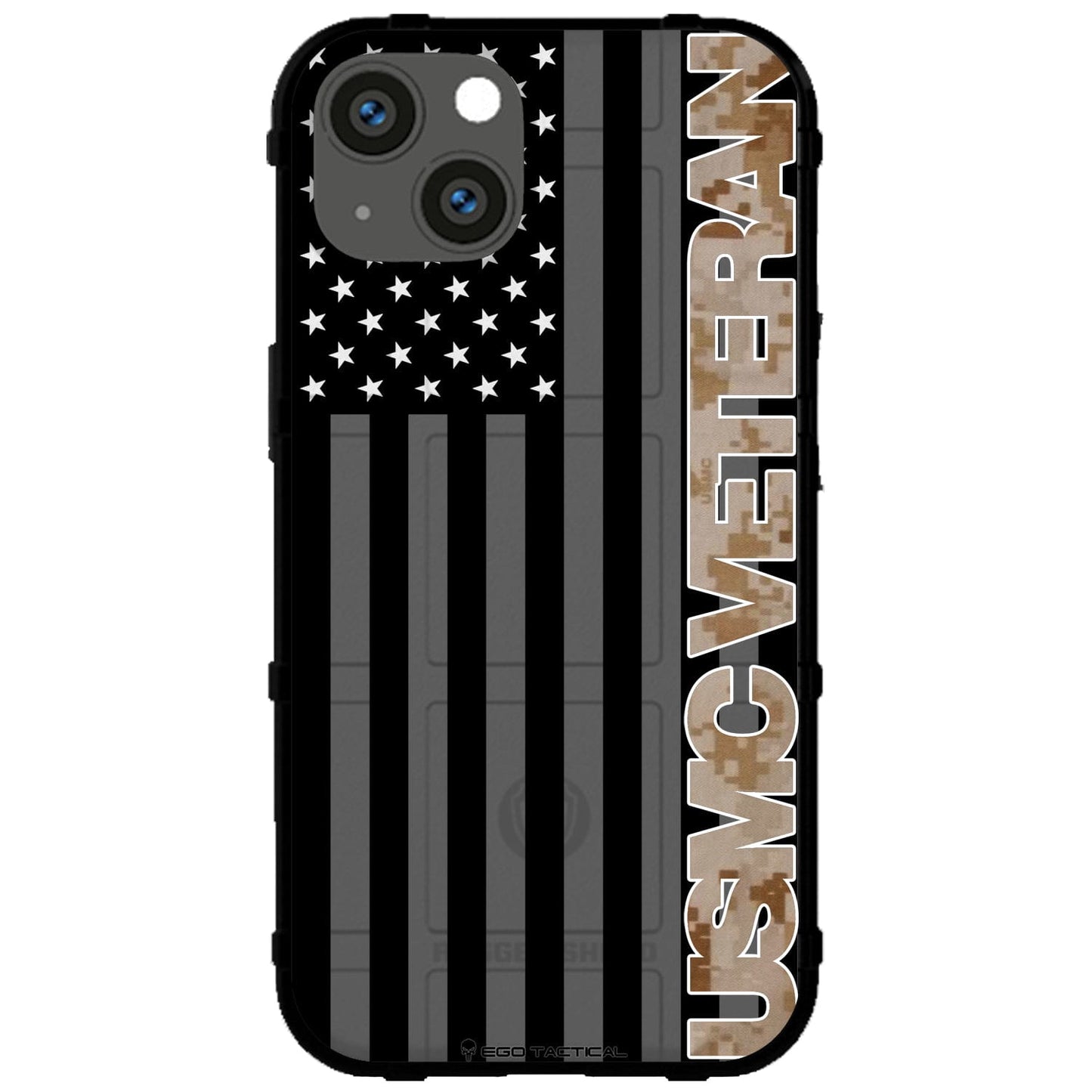 Veterans Day 2021 Army, Navy, Air Force, Marines, Coast Guard Veteran Black US American Flag & Camo Pattern Custom Printed Case Design for Apple, Samsung, Google & Motorola Phone Models