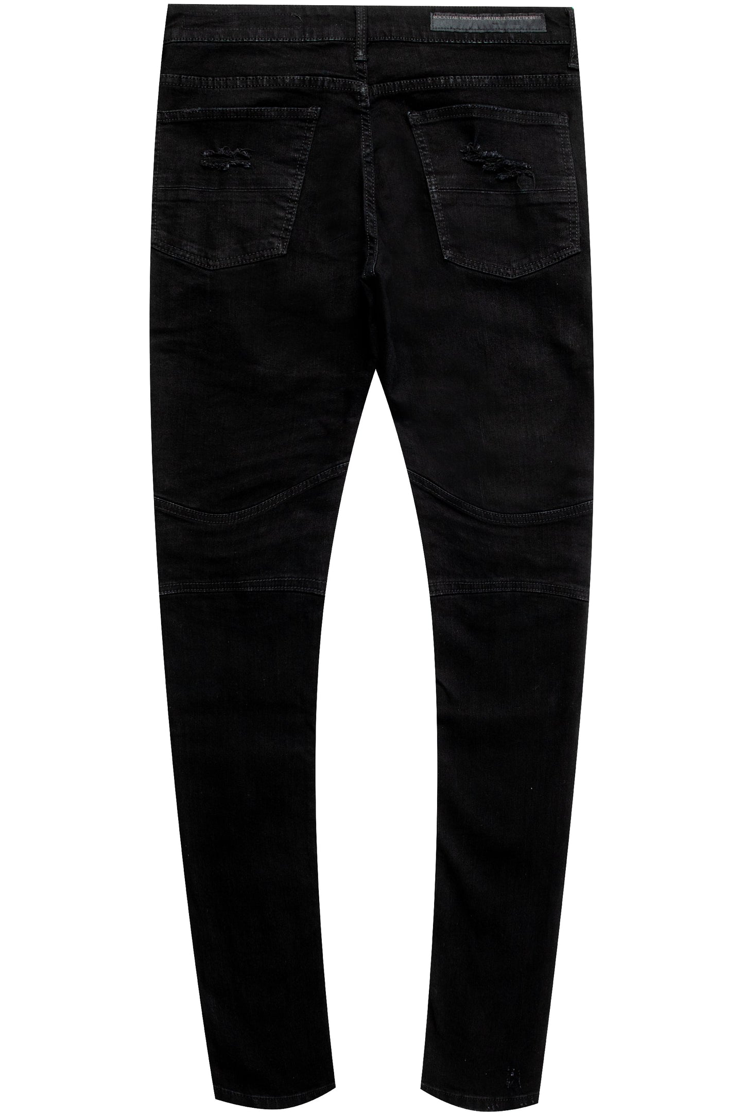 Bk Signature Biker / Zipper Knee Jean- Black