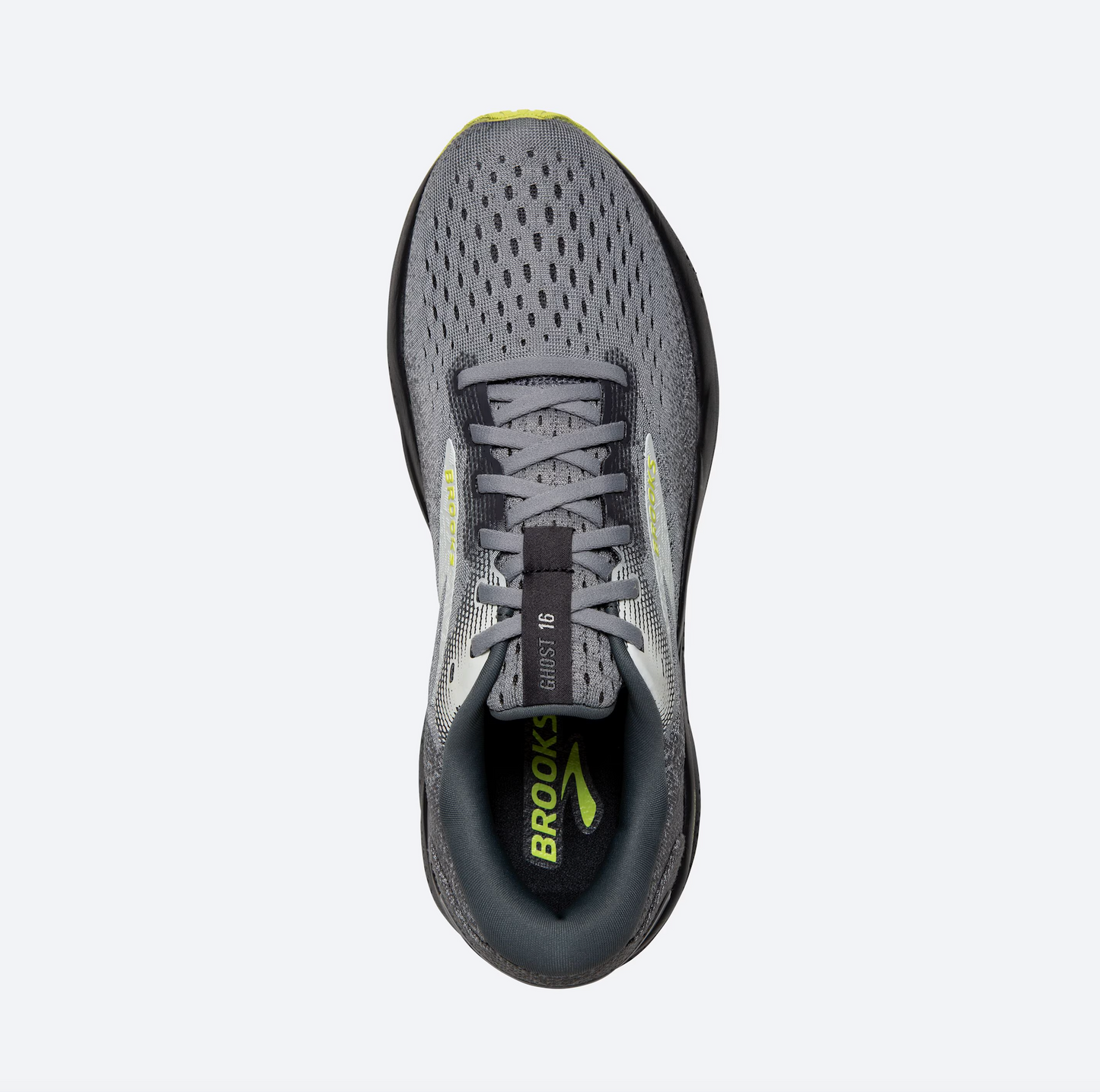 Brooks Mens Ghost 16- Primer/Grey/Lime (1104181D040)