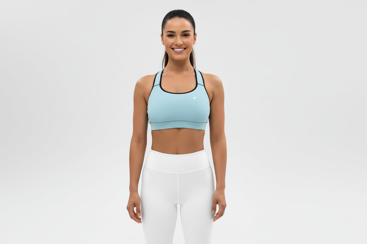 GymBumUK Soft Blue Padded Sports Bra