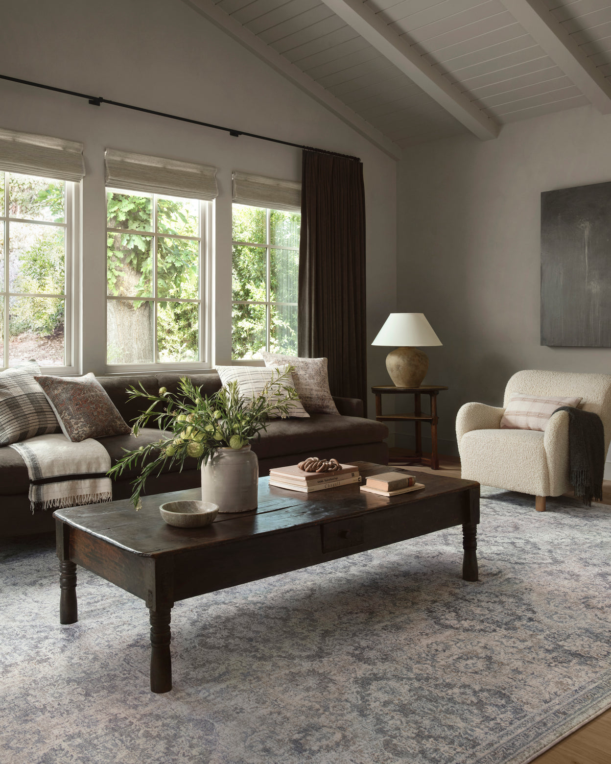Amber Lewis x Loloi Zuma Pebble / Stone Rug
