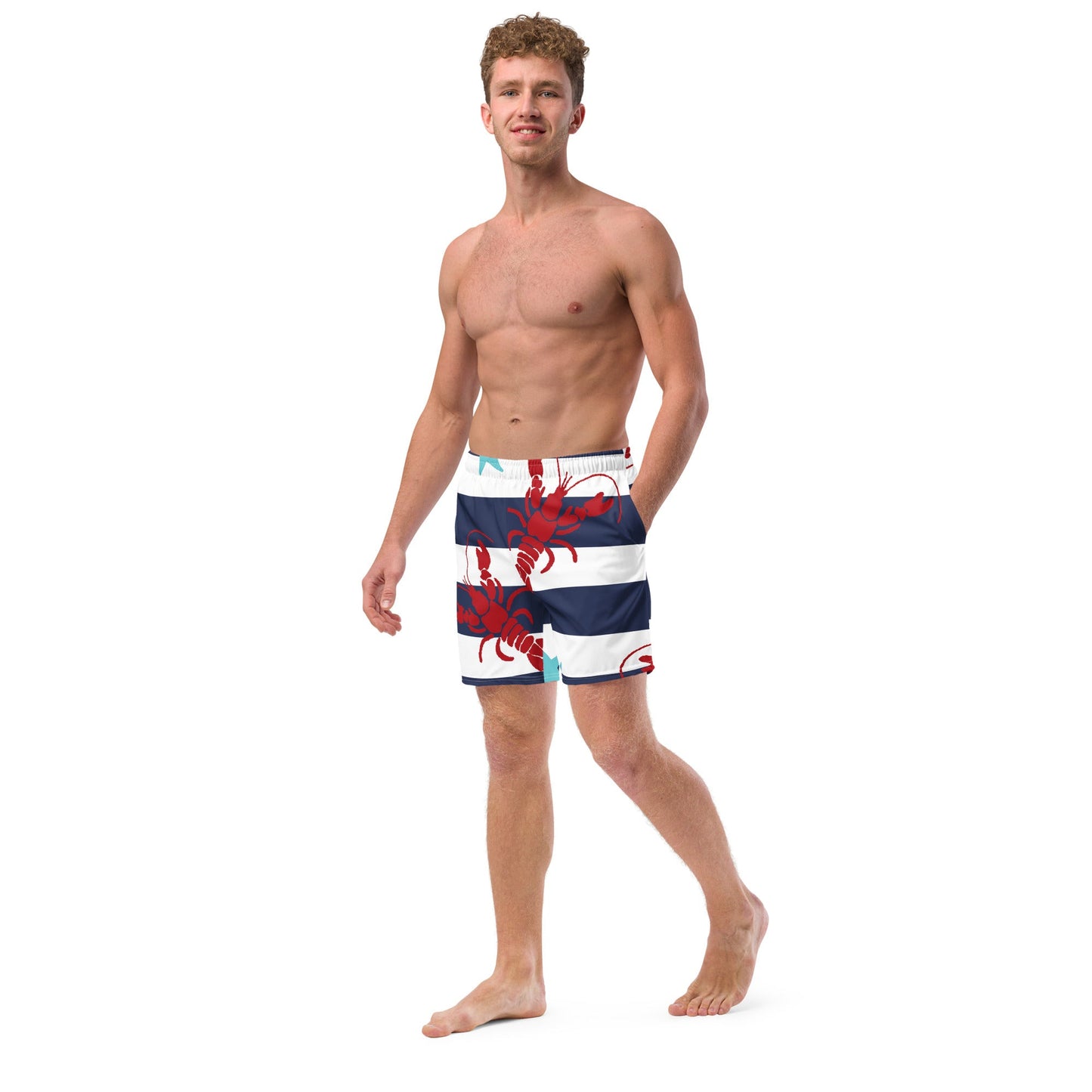 GymBumUK Navy Stripe Men's Swim Shorts