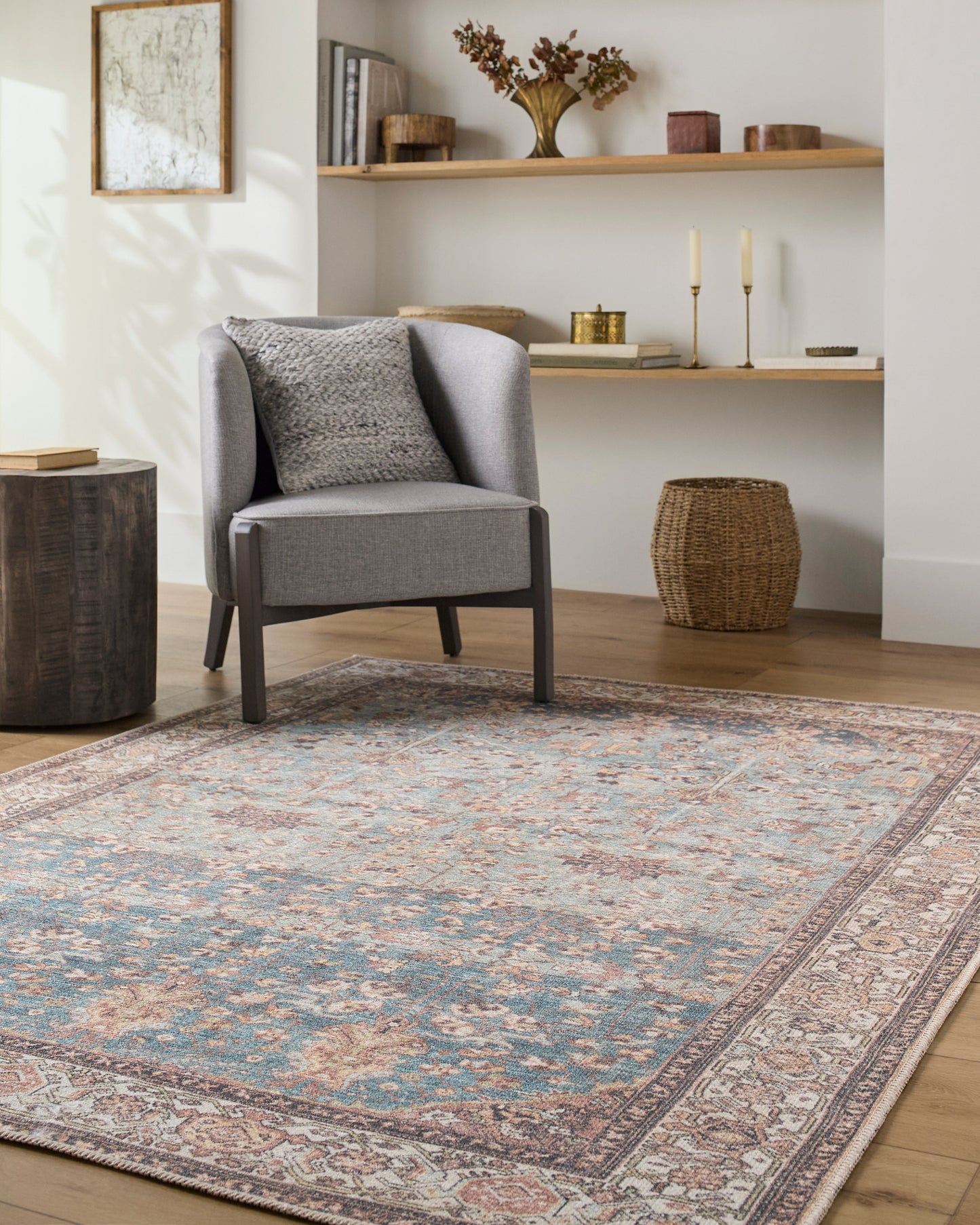 Aria Ocean / Clay Washable Rug
