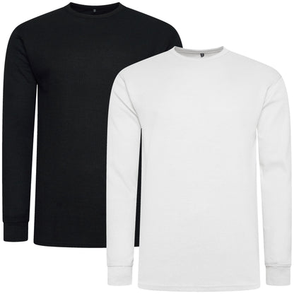 One Brand Crew Neck Waffle Knit T-Shirt