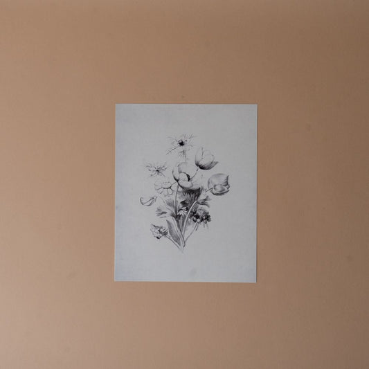 Bouquet Sketch Vintage Art Print