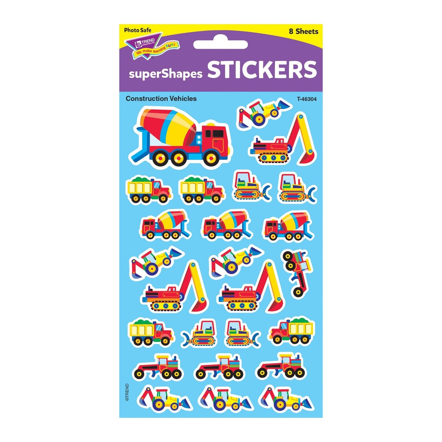 Construction Vehicles superShapes Stickers â Large